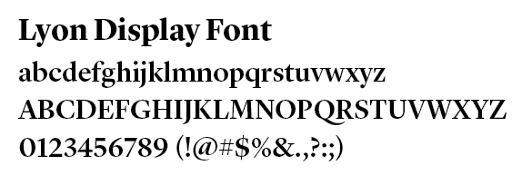 Example of Lyon font family