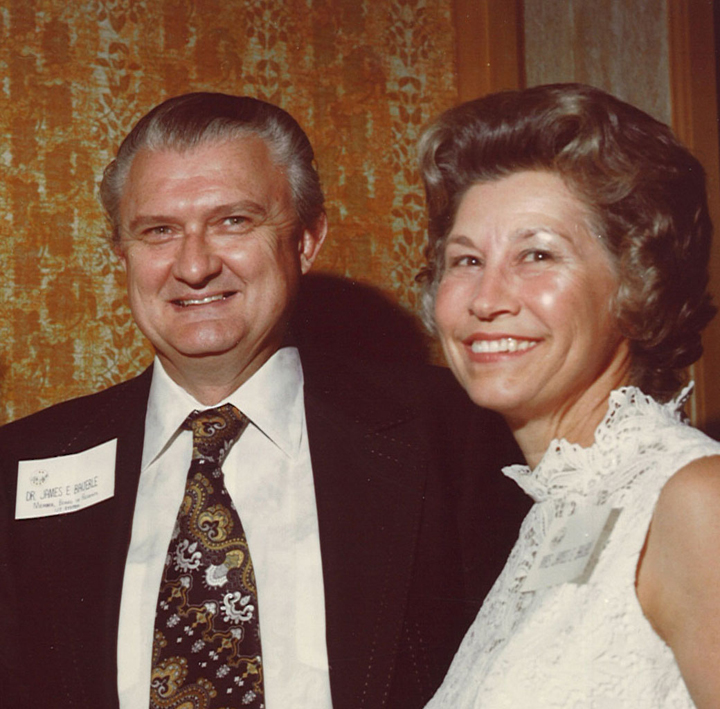 Photograph of Dr. and Mrs. Bauerle at a U. T. M. D. Anderson Cancer Center Event
