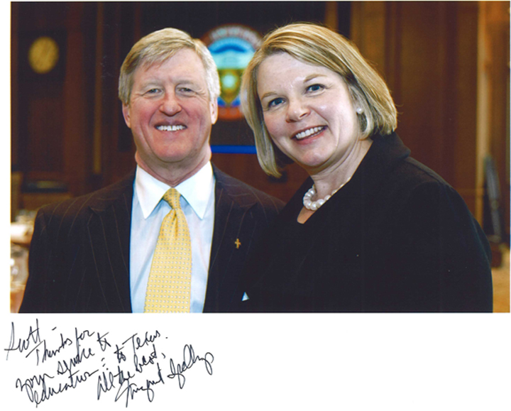 Chairman H. Scott Caven, Jr. with former U. S. Secretary of Education Margaret Spellings