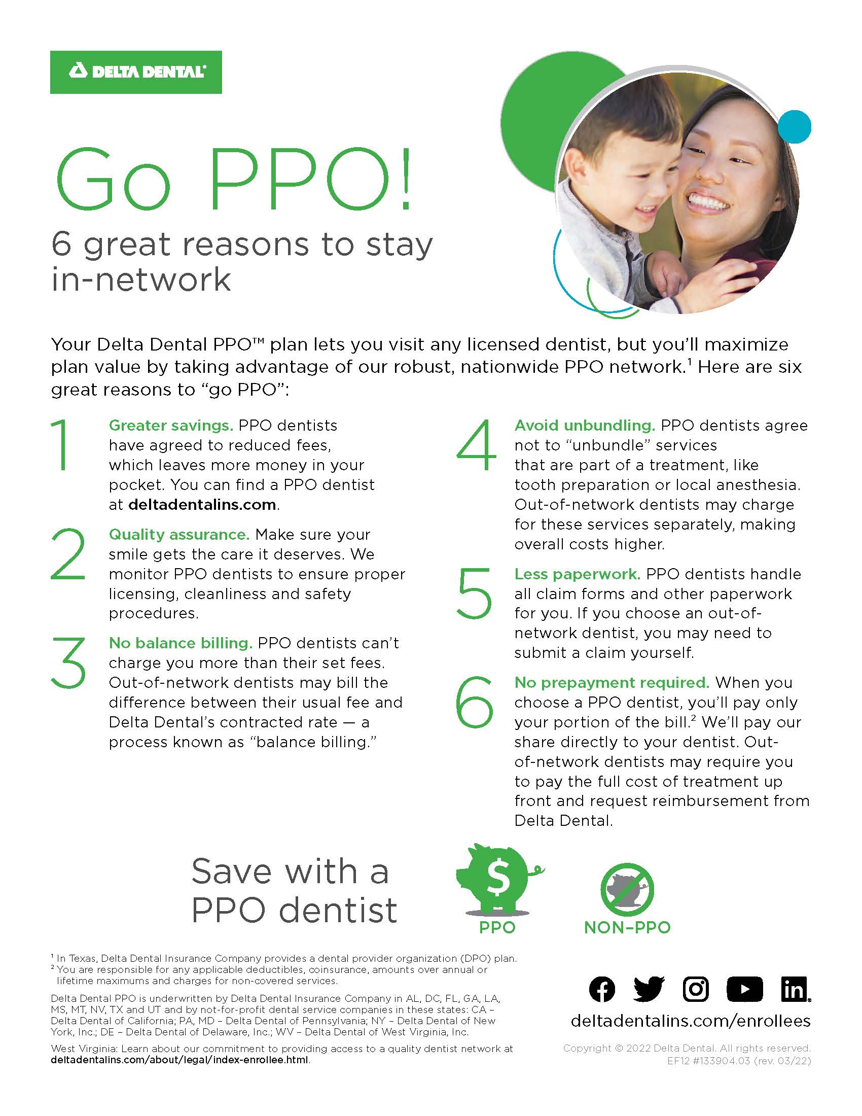 Delta Dental Go PPO cover sheet