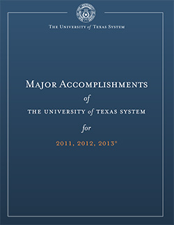 Cover of the 'Major Accomplishments of Th University of Texas System for 2011, 2012 and 2013'