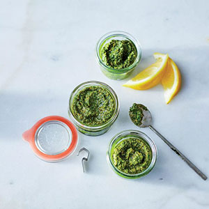 blanched pesto