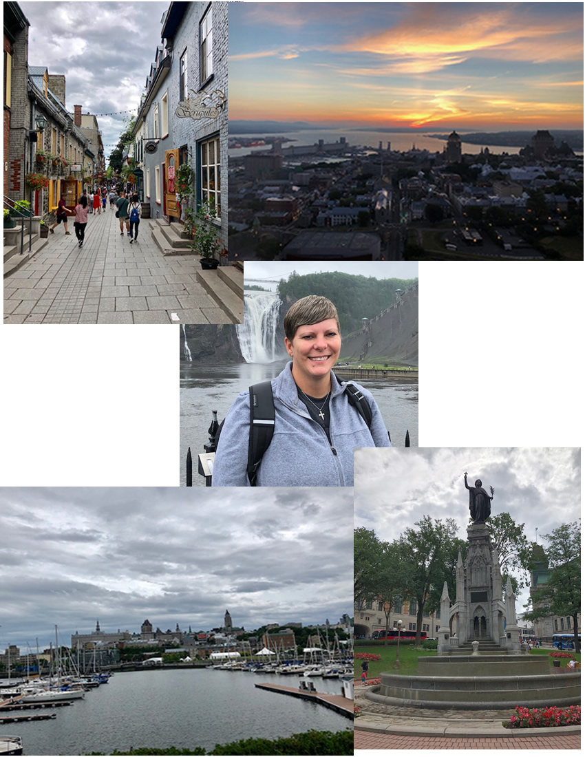 Collage of sights around Quebec from office Lemmond's trip