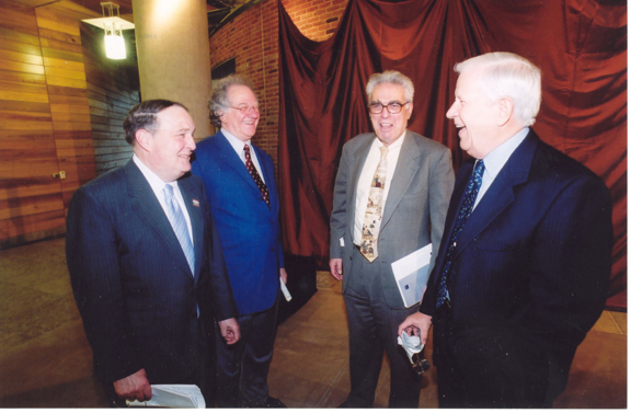 President Willerson, Chairman Miller, Dr. Ken Shine, and an unidentified person in an undated file photo