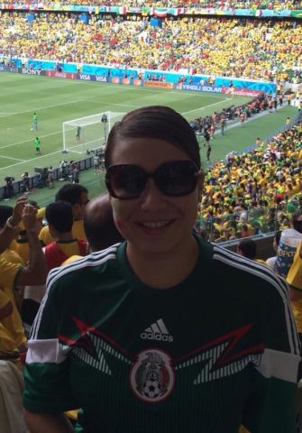 Yvette Ruiz-Esparza at a fútbol game in Brazil.